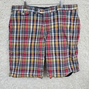 Polo Ralph Lauren Reversible Shorts Mens 38 Navy Plaid Cotton Preppy Casual